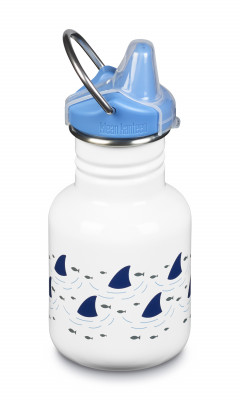 Dětská nerezová lahev Klean Kanteen Kid Classic w/Kid Sippy Cap - sharks 355 ml