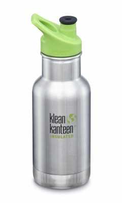 Dětská nerezová termolahev Klean Kanteen Insulated Kid Classic w/Kid Sport Cap 3.0 - brush stainless 355 ml