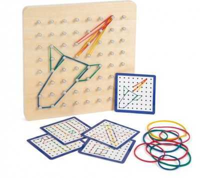 Dřevěná deska s gumičkami - Geoboard