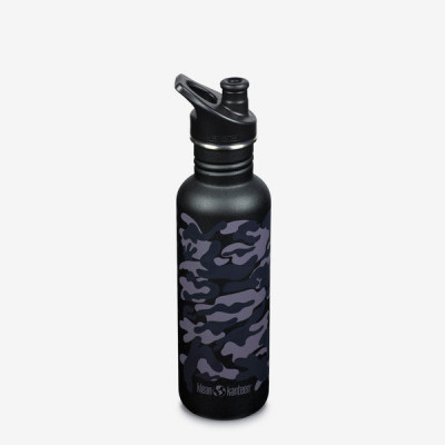 Nerezová lahev Klean Kanteen Classic w/Sport Cap - black camo 800 ml