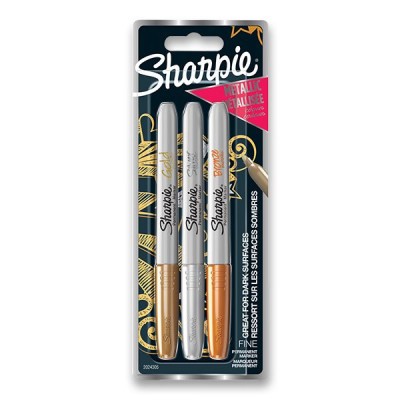 Permanentní popisovač Sharpie Fine sada 3 ks - metalické barvy