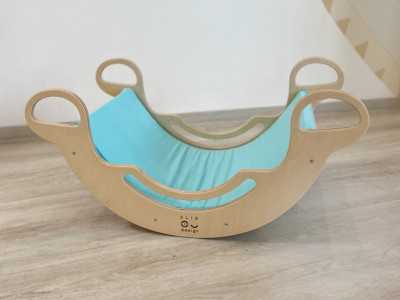 Podložka na Montessori houpačku 6v1 smile s elastanem tyrkysová
