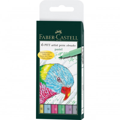 Popisovače Faber-Castell Pitt Artist Pen Brush - 6 ks