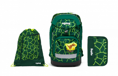 Školní set Ergobag prime - Rex 2023 - batoh + penál + sportovní pytel