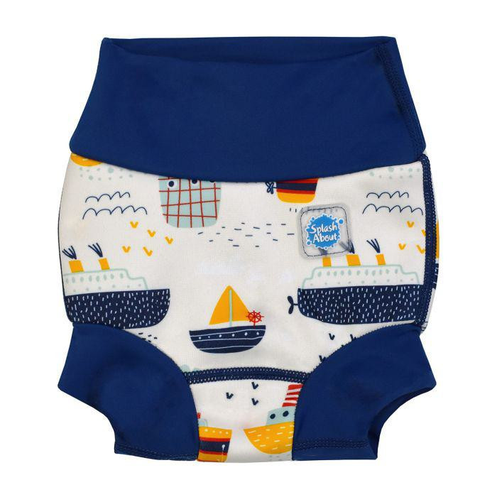 Antibakteriální plavky Happy Nappy DUO Tug Boats XL (1-2roky)