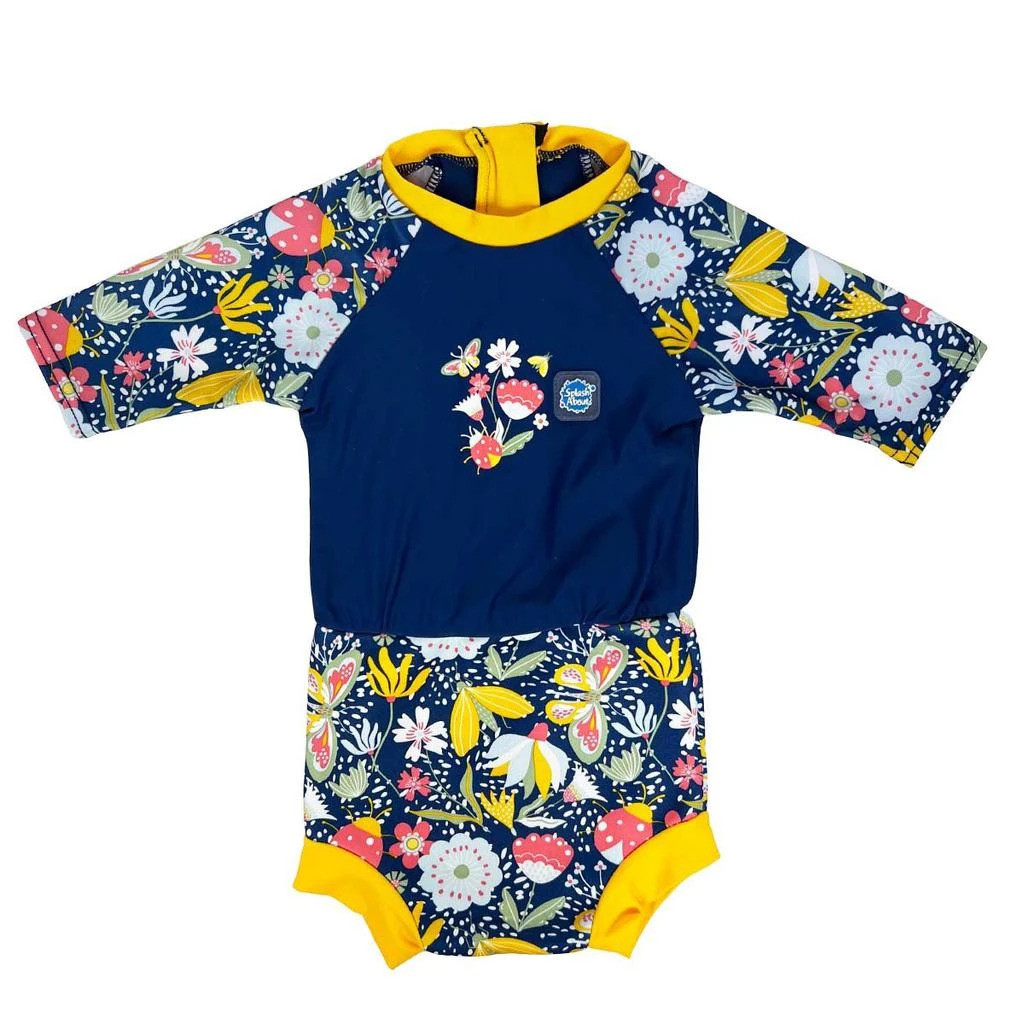 Plavky Happy Nappy UV obleček 3/4 rukáv Garden Delight L (6-14 měs.)