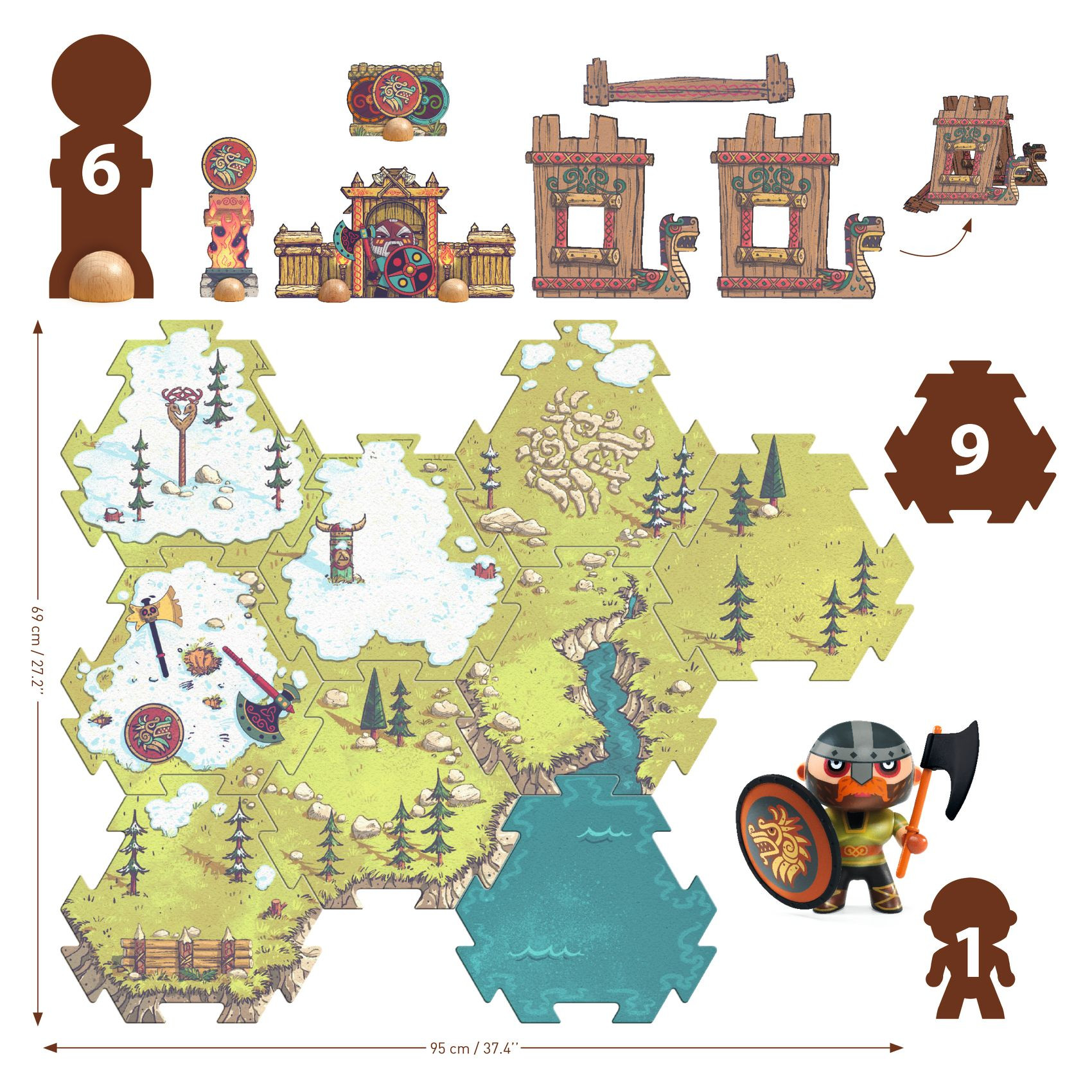 Arty Toys - Velké puzzle – pirát Alric ze země Vikingů – 15 ks