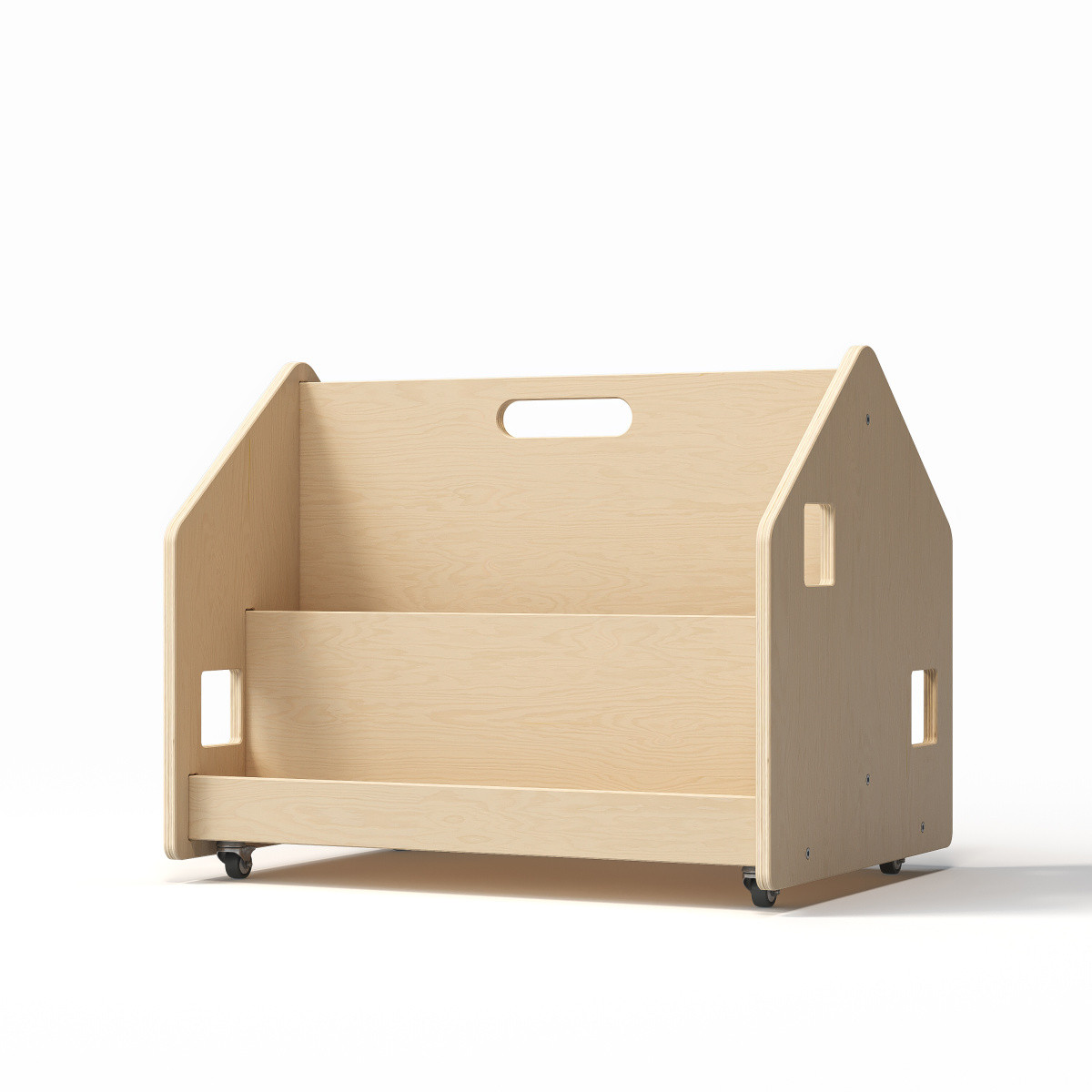 Oboustranná knihovnička na kolečkách – přírodní