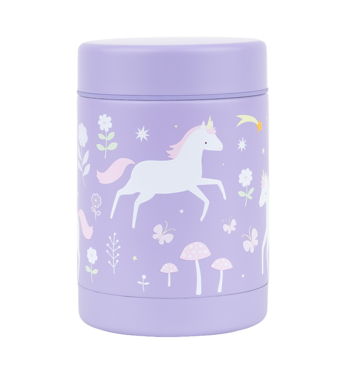 A Little Lovely Company – izolovaná nerezová nádoba na potraviny – jednorožci a duha