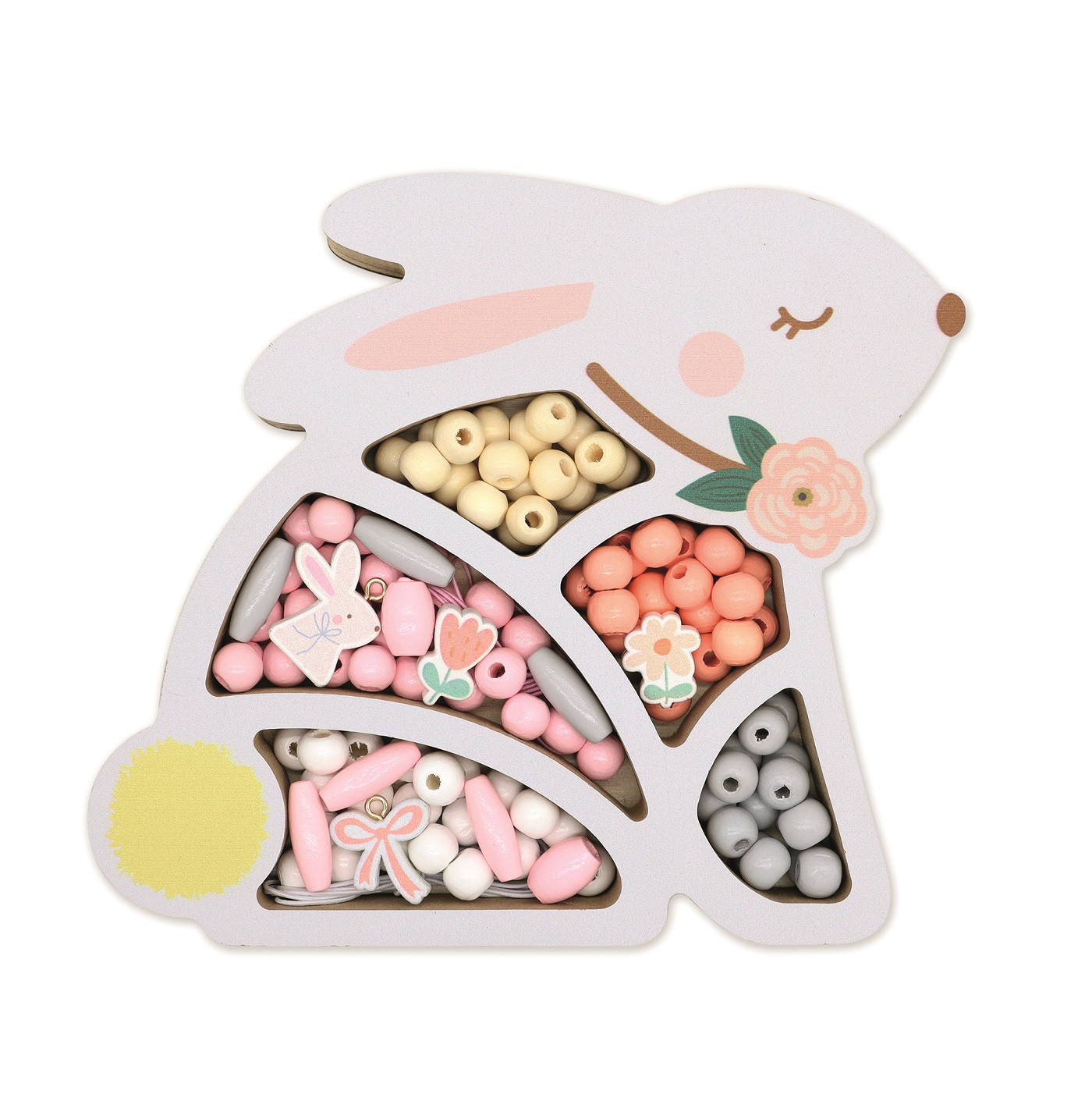 Dřevěné pastelové korálky – králík