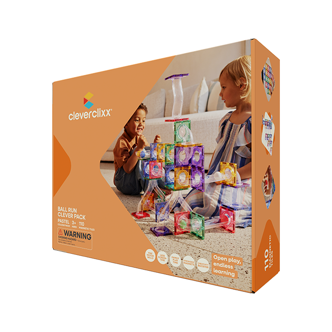 Cleverclixx - Kuličková dráha Clever Pack Pastel 110 ks