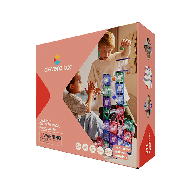 Cleverclixx - Kuličková dráha Creative Pastel – 70 ks