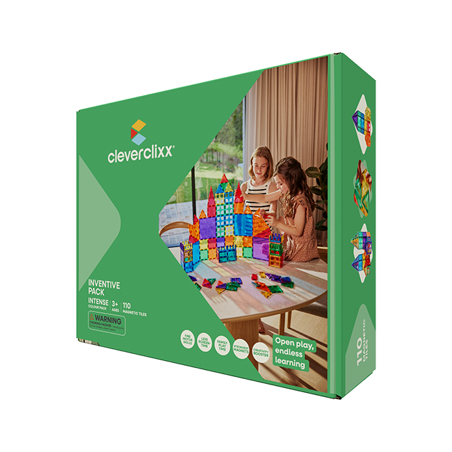 Cleverclixx – Magnetická stavebnice Inventive sada Intense – 110 ks
