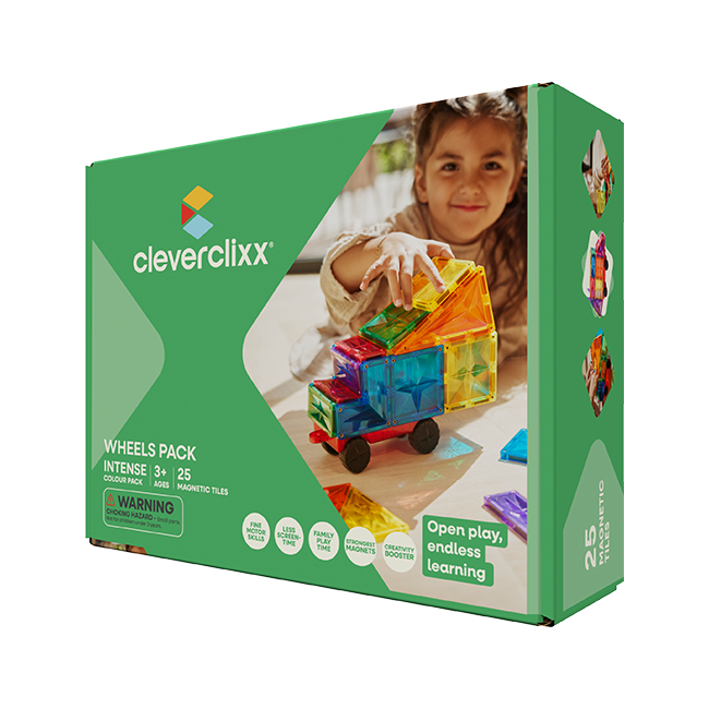 Cleverclixx – Magnetická stavebnice Wheels Pack Intense – 25 ks