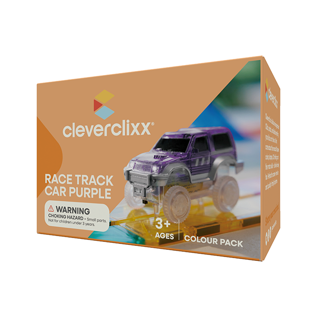 Cleverclixx – Magnetická závodní dráha – Autíčko fialové – 1 ks
