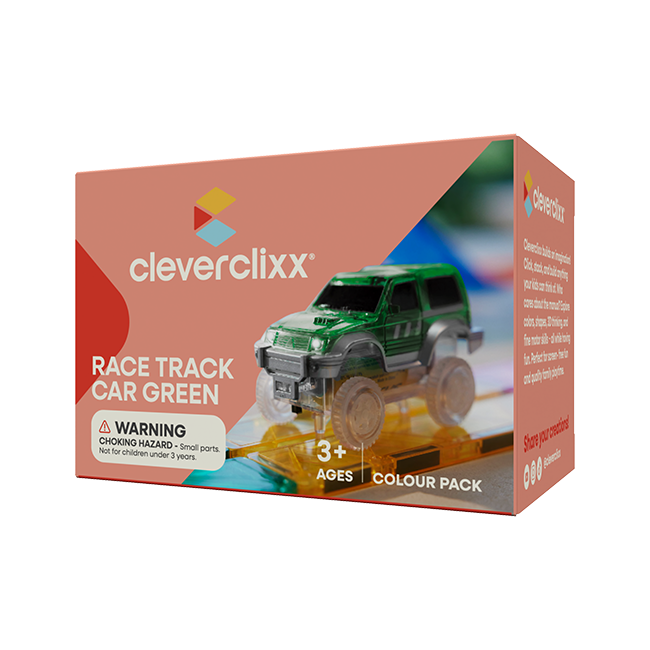 Cleverclixx – Magnetická závodní dráha – Autíčko zelené – 1 ks